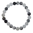 Turmalin Quarz Armband 8 mm  Kugel  Quarz mit Turmalin...