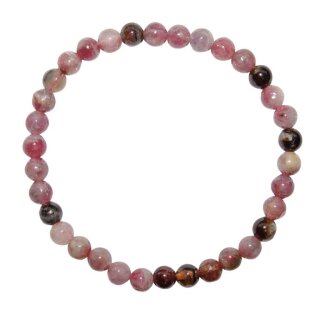 Turmalin rot - Rubelit Armband Kugel 6 mm auf stretchband