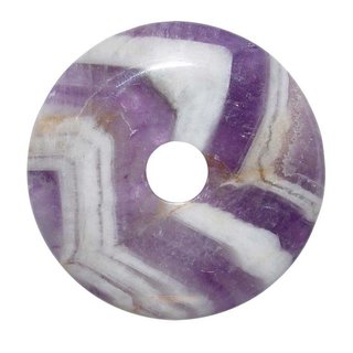 Amethyst 50 mm  Donut Anhnger rund gebnderter Chevron Amethyst