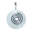Bergkristall ca. Ø 40 mm Donut Anhänger rund mit SPIRALE schöne klare Qualität