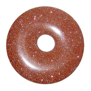 Goldfluss  40 mm Donut Anhnger schner brauner Glimmer / Glitzer