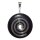 Onyx schwarz Donut Anhänger rund Ø ca. 35 mm mit silberfarbener Donut Spirale