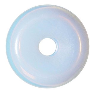 Opalith 50 mm  (Glas synthetisch) Donut Anhnger rund mit blauem Opal Schimmer