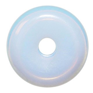 Opalith 50 mm  (Glas synthetisch) Donut Anhnger rund mit blauem Opal Schimmer