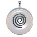 Opalith (Glas synthetisch) Donut Anhnger rund ca. 50 mm...