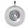 Opalith (Glas synthetisch) Donut Anhänger rund ca. 50 mm Ø mit silberfarbener Spirale