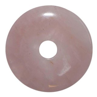 Rosenquarz 40 mm  Donut Anhnger rund schne rosa Farbe