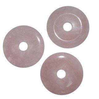 Rosenquarz 40 mm  Donut Anhnger rund schne rosa Farbe