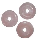Rosenquarz 50 mm Ø Donut Anhänger rund schöne rosa Farbe