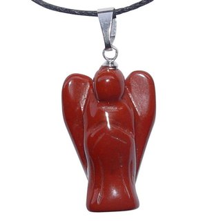 Jaspis rot Engel Anhnger mit silberfarbener se ca. 30 mm