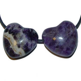 Amethyst gebndert Herz Anhnger 25 mm Bohrung: ca. 2,5 mm 1 Stck
