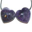 Amethyst gebändert Herz Anhänger 35 mm Bohrung:...