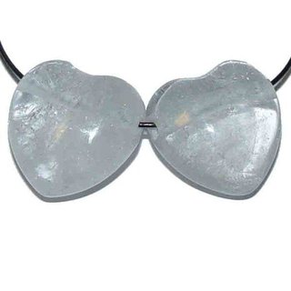 Bergkristall HERZ Anhnger bauchiges 25mm groes Edelsteinherz mit Bohrung ca. 2,5 mm 1 Stck
