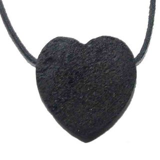 Lava Herz Anhnger ca. 30 mm mit Bohrung ca. 2,5 mm