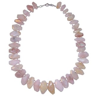 Anden Opal rosa Kette Collier mit 925er Silber Verschluss schne rosa gemaserte Farbe