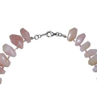 Anden Opal rosa Kette Collier mit 925er Silber Verschluss schne rosa gemaserte Farbe