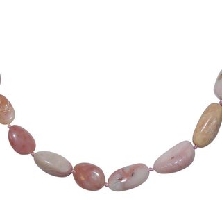 Anden Opal rosa Kette Collier mit 925er Silber Verschluss schne rosa gemaserte Farbe