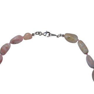 Anden Opal rosa Kette Collier mit 925er Silber Verschluss schne rosa gemaserte Farbe