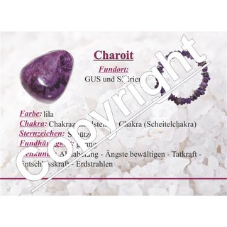 Charoit Kette Kugel 6 mm Lnge: ca. 45 cm mit 925er Silber Verschluss