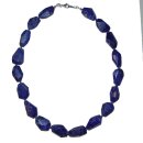 Lapislazuli Kette Trommelstein Free Form Länge 45 cm mit 925er Silber Karabiner