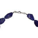 Lapislazuli Kette Trommelstein Free Form Länge 45 cm mit 925er Silber Karabiner