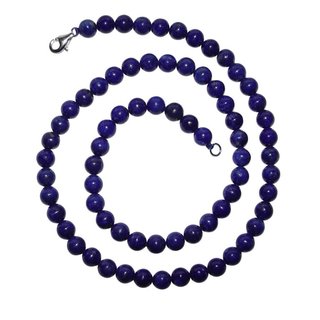 Lapislazuli Kette Kugel 6 mm Lnge 45 cm mit 925er Silber Verschluss A* Super Qualitt