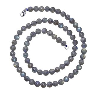 Labradorit Kette Kugel 6 mm Lnge ca. 45 cm mit 925er Silber Verschluss A*Extra Qualitt