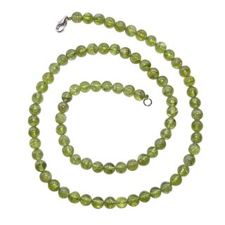 Peridot / Olivin Kette Kugel 6 mm/45 cm mit 925er Silber Verschluss schne klare grne Farbe