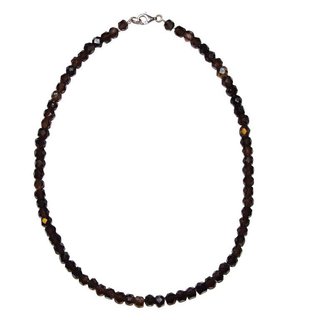 Rauchquarz Kette Facetten Schliff ca. 6,5 mm Lnge der Kette ca. 43 cm mit 925er