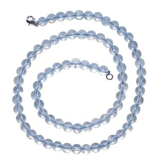 Topas blau Kette Kugel 6 mm/45 cm mit 925er Silber Verschluss schne klare Aqua Farbe