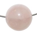 Rosenquarz Kugel ca. 20 mm als Anhnger mit Bohrung 2,5 mm