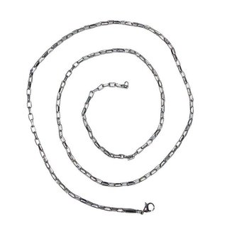 Edelstahl Kette Gliederkette  3 mm Lnge 50 cm mit Karabiner- Verschluss Unisex Lnge variabel.