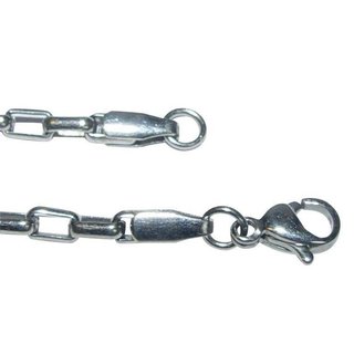 Edelstahl Kette Gliederkette  3 mm Lnge 50 cm mit Karabiner- Verschluss Unisex Lnge variabel.