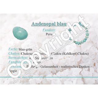 Andenopal blau Splitter Kette 90 cm endlos ohne Verschluss schne aqua Farbe