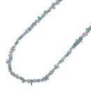 Aquamarin und Kunzit Splitter Kette 90 cm endlos = ohne...