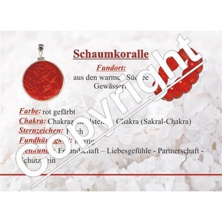 Schaumkoralle rot Ohrhänger Herz mit 925er Silber Größe: ca. 15 mm