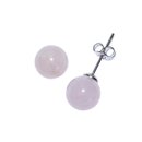 Rosenquarz Kugel Ohrstecker 8 mm schner schnes Pastell...