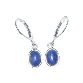 Lapislazuli Ohrhnger oval mit 925er Silber ca. 10 x 8mm plus se ca. 15 mm
