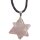 Rosenquarz Merkaba achtstrahliger Stern Anhänger mit silberfarbener Metallöse Ø ca.20 mm
