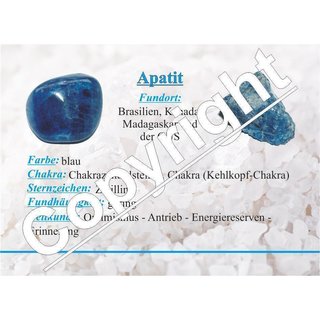Apatit Splitter Kette 45 cm mit silberfarbenem Karabinerverschluss