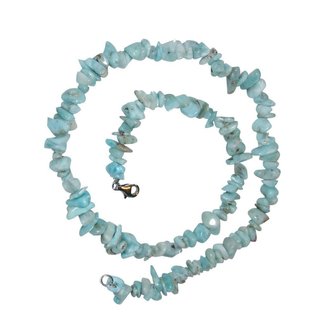 Larimar Splitter Kette 925er Silber Karabiner Verschluss 45 cm Lnge
