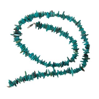 Trkis blau Splitterkette 45 cm mit silberfarbenem Karabinerverschluss