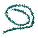 Trkis blau Splitterkette 45 cm mit silberfarbenem...