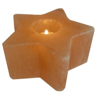 Stern Salz Teelicht Teelichthalter ca. 13 x 6 cm aus Salzkristall
