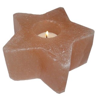 Stern Salz Teelicht Teelichthalter ca. 13 x 6 cm aus Salzkristall