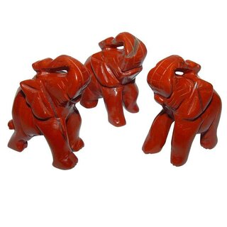 Jaspis Rot Elefant  ca. 30 x 43 mm Glücksbringer mit Rüssel nach oben