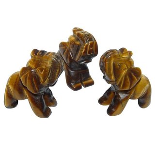 Tigerauge Elefant ca. 22 x 30 mm  mit Rssel nach oben Glcksbringer
