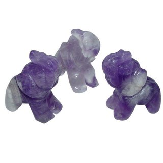 Amethyst gebndert Elefant ca. 22 x 30 mm Edelstein, Glcksbringer