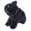 Obsidian schwarz Elefant ca. 22 x 30 mm Glücksbringer mit...