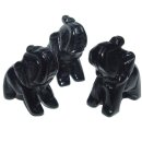 Obsidian schwarz Elefant ca. 22 x 30 mm...